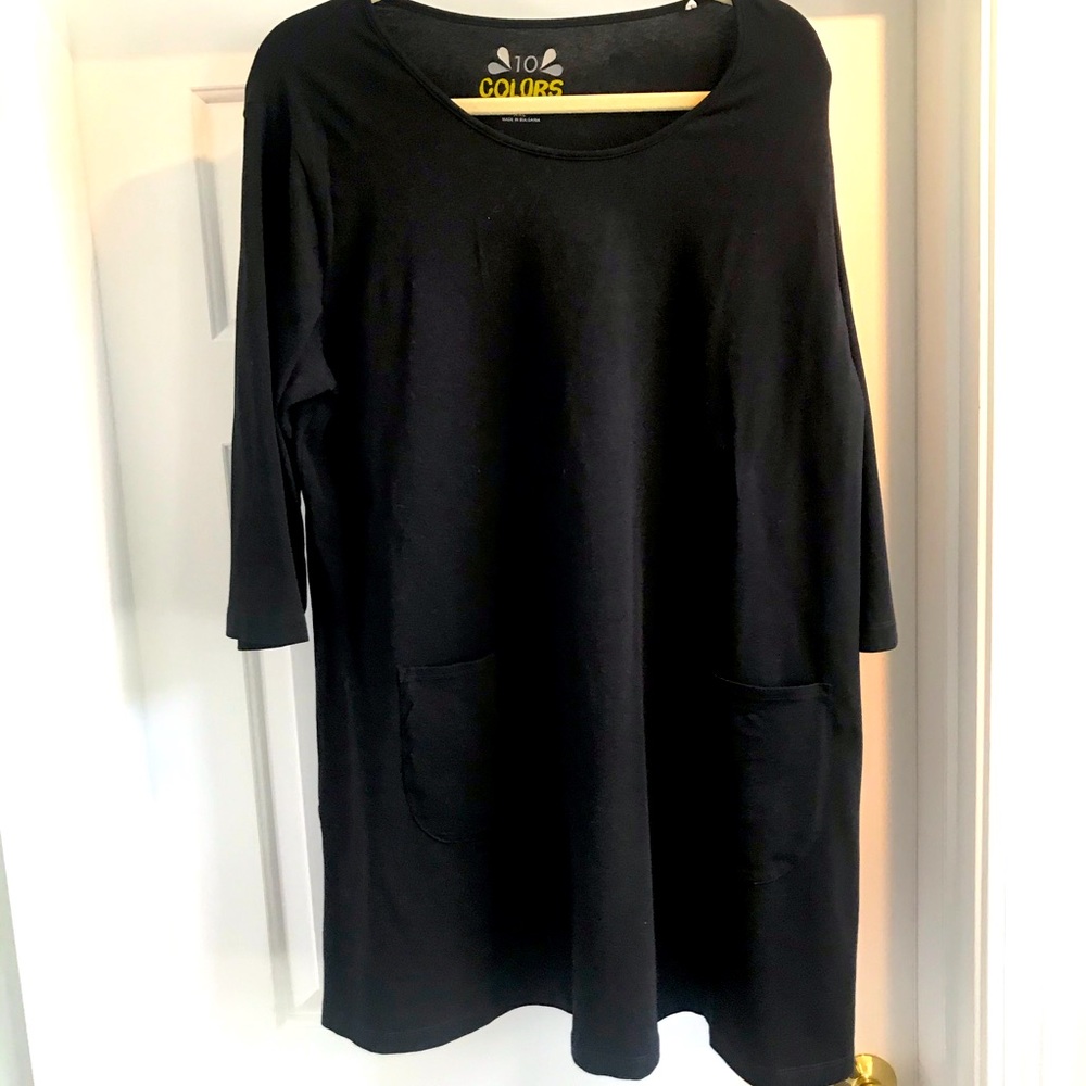 Gudrun Sjoden Cotton Tunic Black XXL EUC